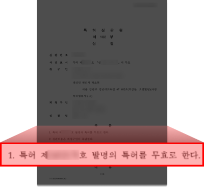 Korea IP Tribunal decision highlighting the ruling that invalidates the competitor's patent